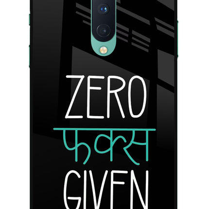 Zero Fucks Given Oneplus 8 Glass Case