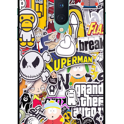Sticker Bomb Oneplus 8 Glass Case