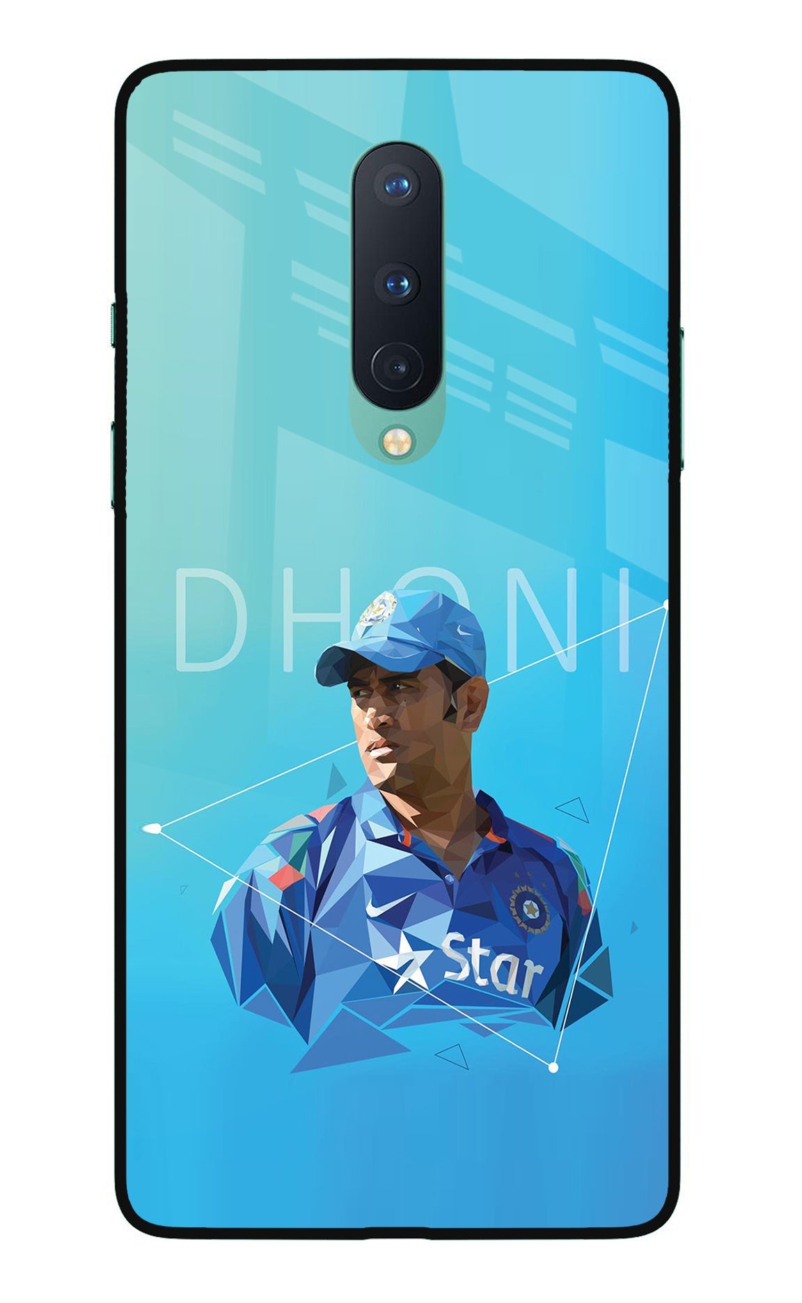 Dhoni Artwork Oneplus 8 Glass Case