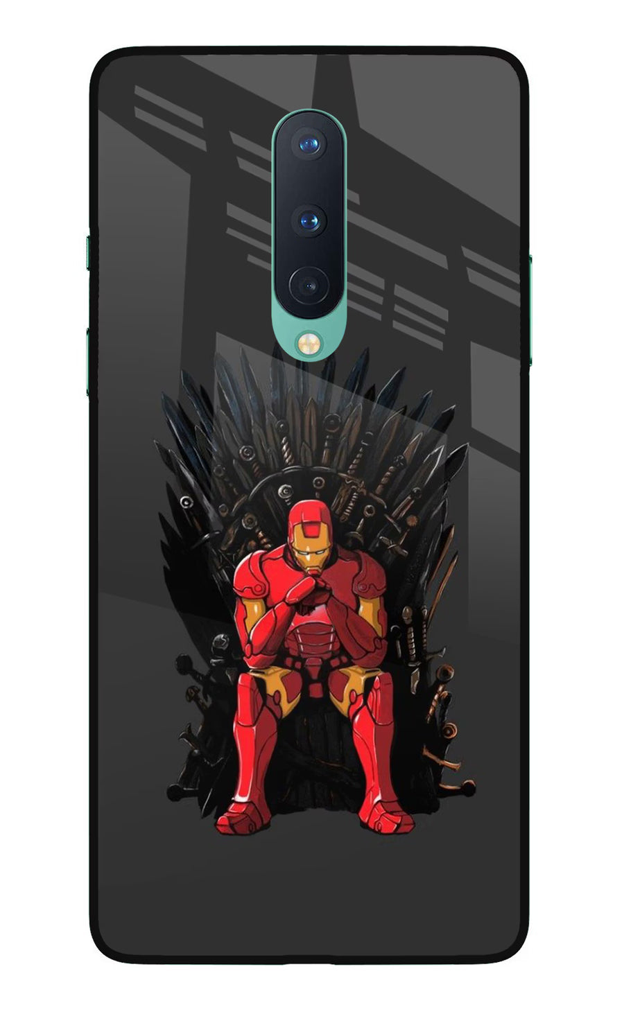 Ironman Throne Oneplus 8 Back Cover, Glass case