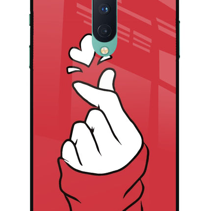 Korean Love Sign Oneplus 8 Glass Case