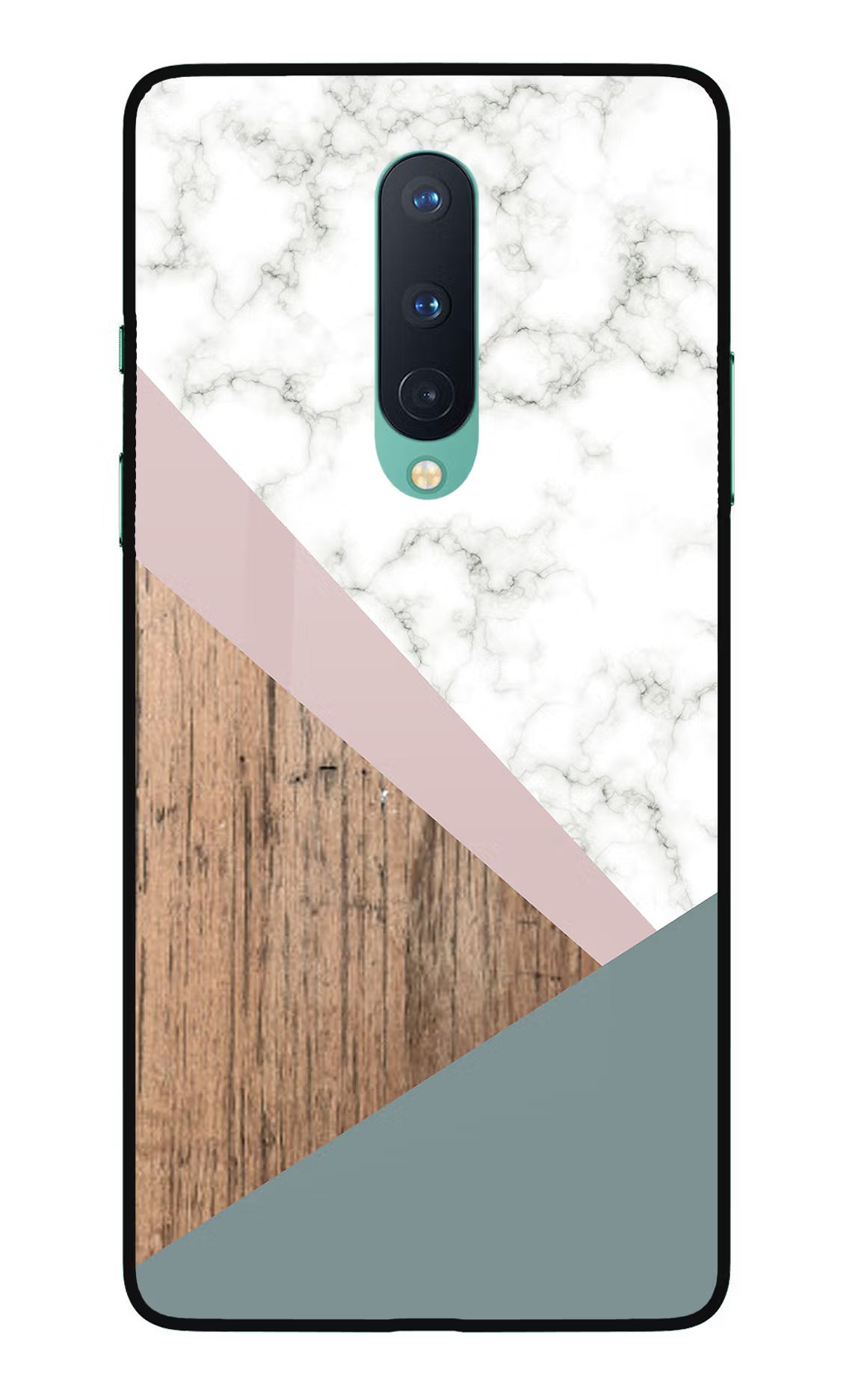 Marble wood Abstract Oneplus 8 Glass Case Back Cover by Casekaro