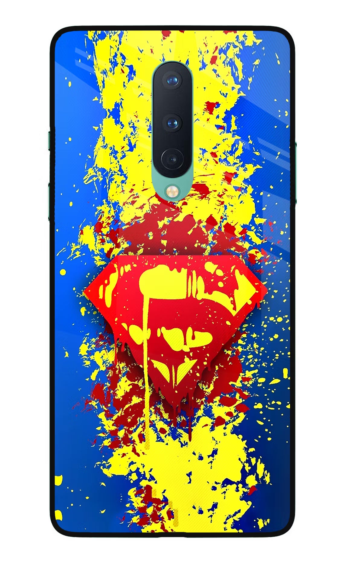 Superman logo Oneplus 8 Glass Case Back Cover by Casekaro