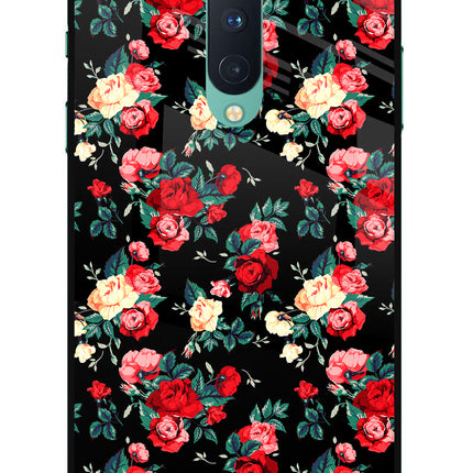 Rose Pattern Oneplus 8 Glass Case