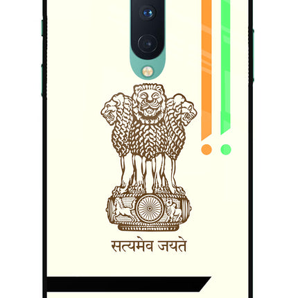 Satyamev Jayate Brown Logo Oneplus 8 Glass Case
