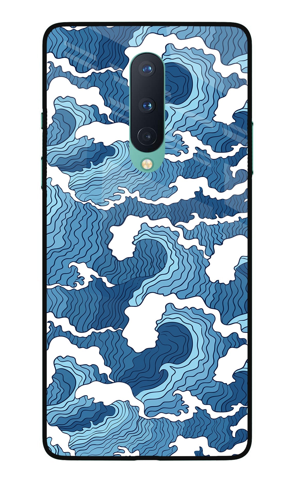 Blue Waves Oneplus 8 Glass Case