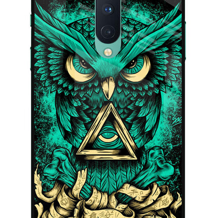 Green Owl Oneplus 8 Glass Case