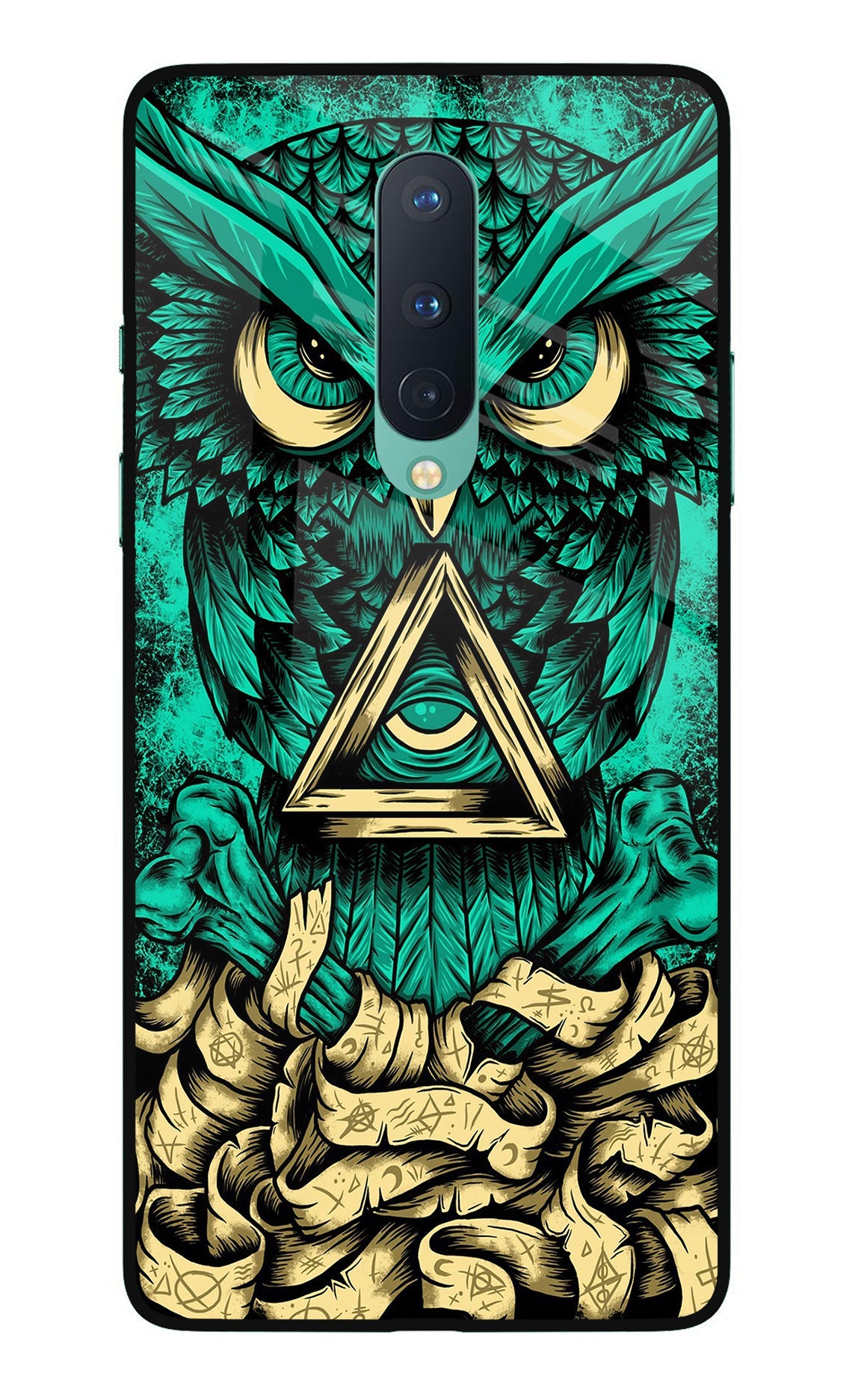 Green Owl Oneplus 8 Glass Case