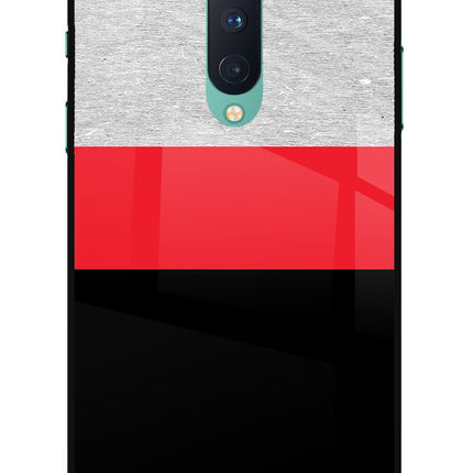 Tri Color Pattern Oneplus 8 Glass Case