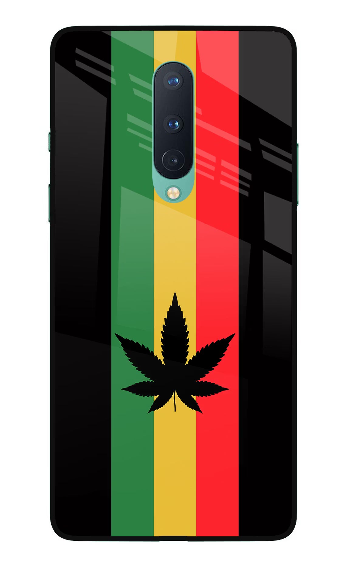Weed Flag Oneplus 8 Glass Case Back Cover by Casekaro