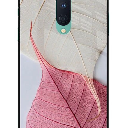 White Pink Leaf Oneplus 8 Glass Case