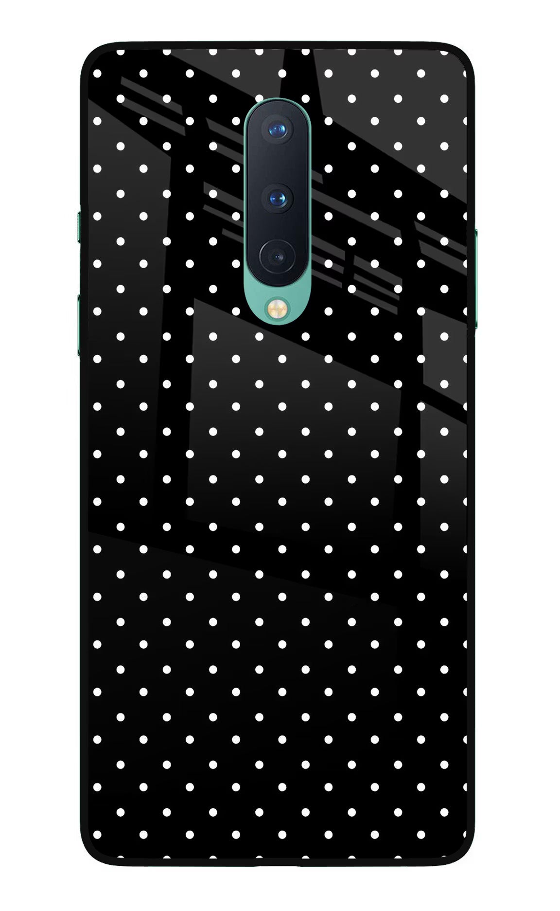 White Dots Oneplus 8 Glass Case Back Cover by Casekaro