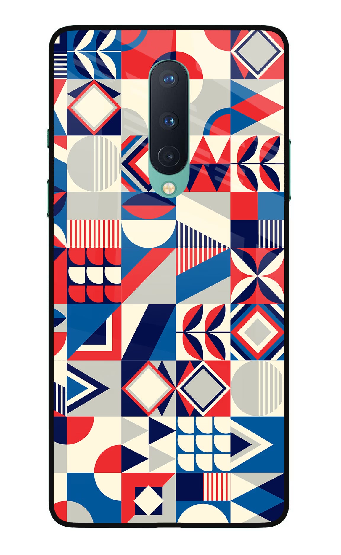 Colorful Pattern Oneplus 8 Glass Case Back Cover by Casekaro