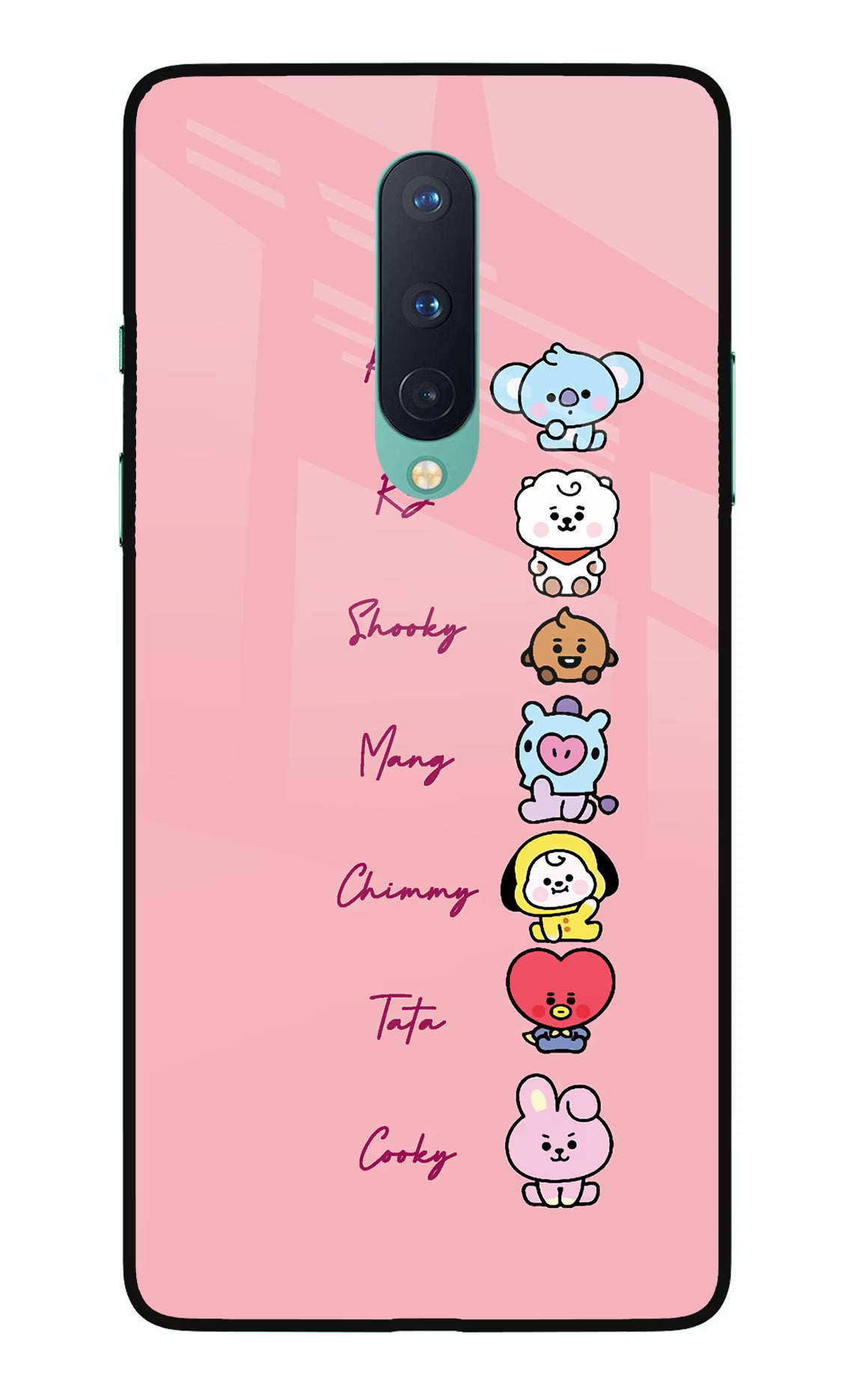 BTS names Oneplus 8 Glass Case Back Cover by Casekaro