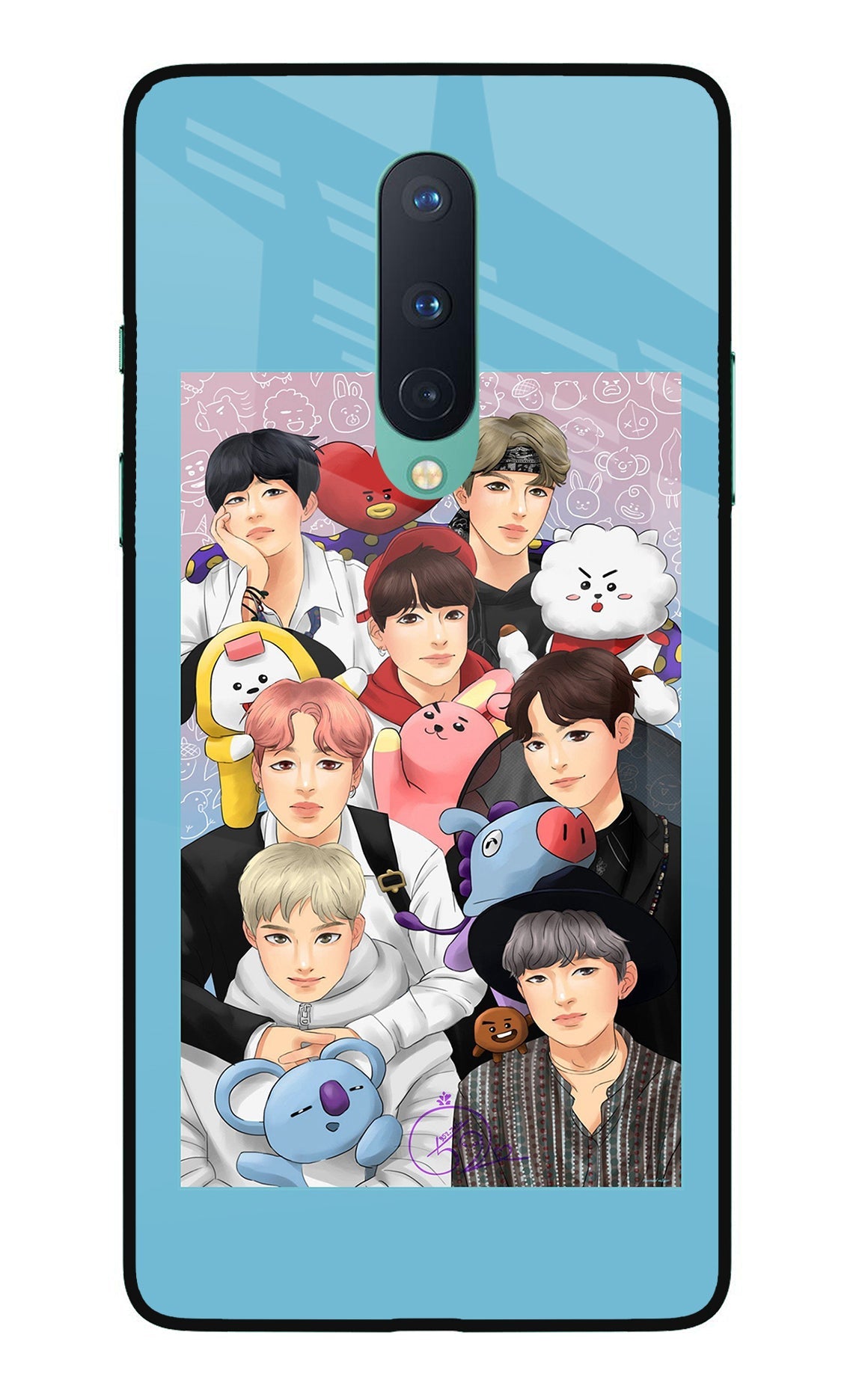 BTS with animals Oneplus 8 Glass Case