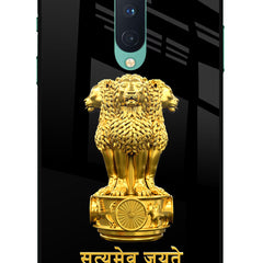 Satyamev Jayate Golden Oneplus 8 Glass Case