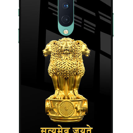 Satyamev Jayate Golden Oneplus 8 Glass Case