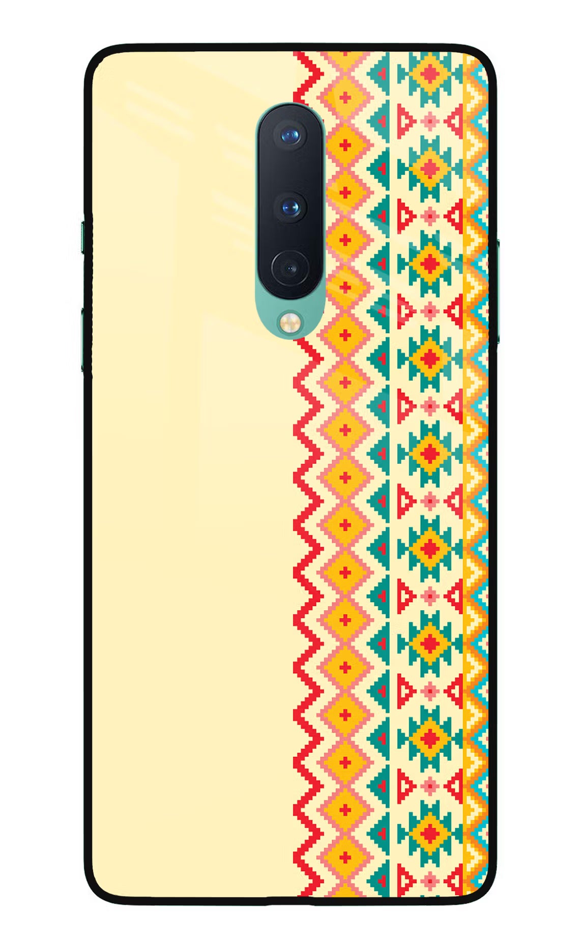 Ethnic Seamless Oneplus 8 Glass Case Back Cover by Casekaro