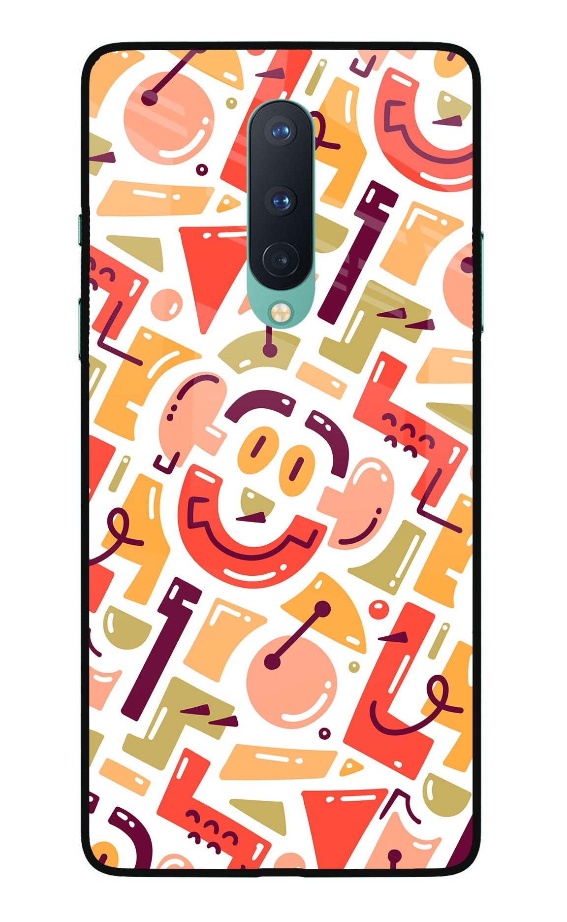 Doodle Pattern Oneplus 8 Glass Case