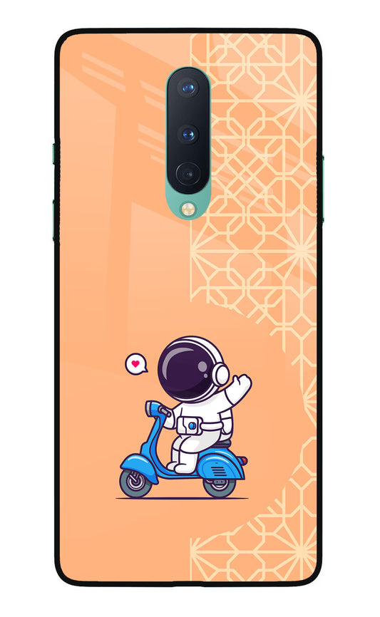 Cute Astronaut Riding Oneplus 8 Glass Case