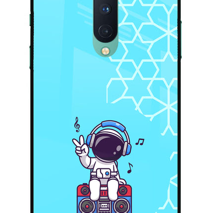 Cute Astronaut Chilling Oneplus 8 Glass Case