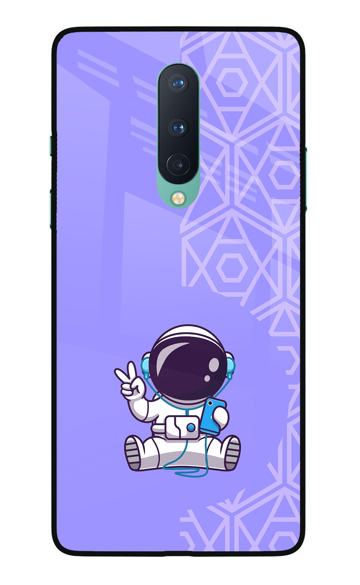 Cute Astronaut Chilling Oneplus 8 Glass Case