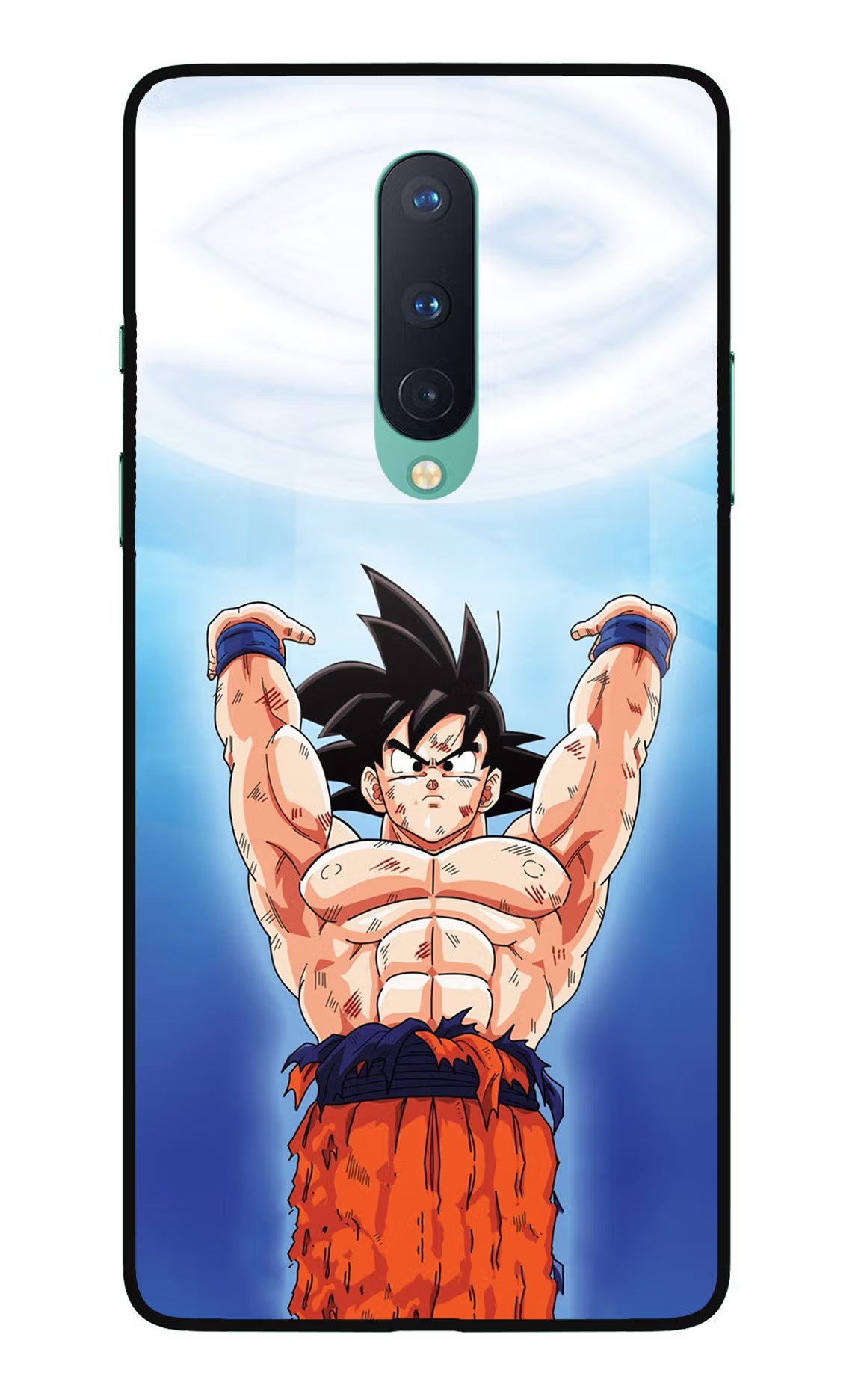 Goku Power Oneplus 8 Glass Case Back Cover by Casekaro