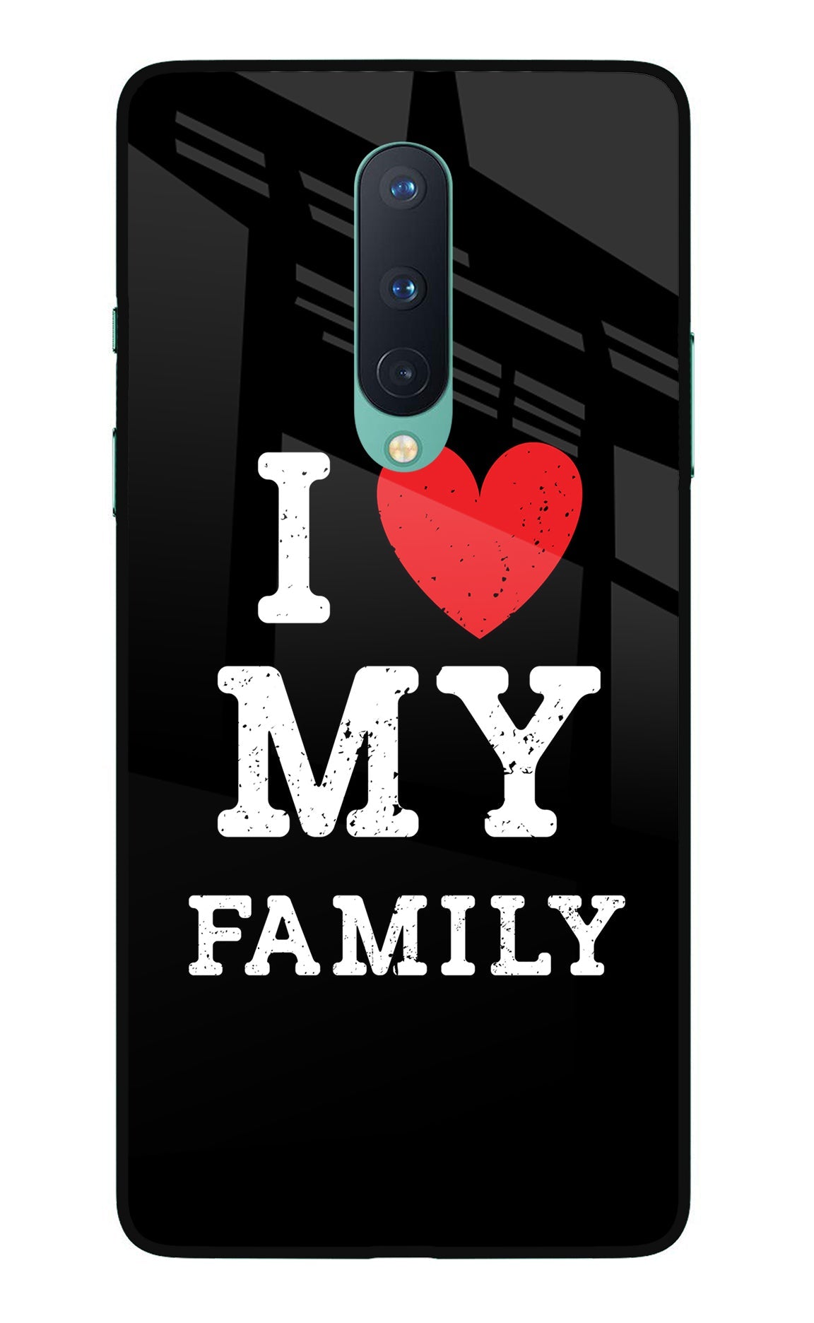 I Love My Family Oneplus 8 Glass Case