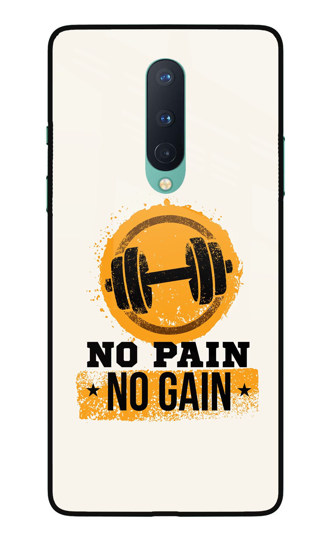No Pain No Gain Oneplus 8 Glass Case Back Cover by Casekaro