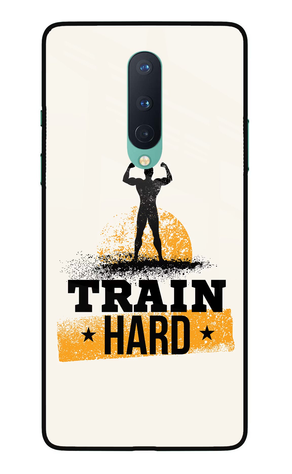 Train Hard Oneplus 8 Glass Case Back Cover by Casekaro