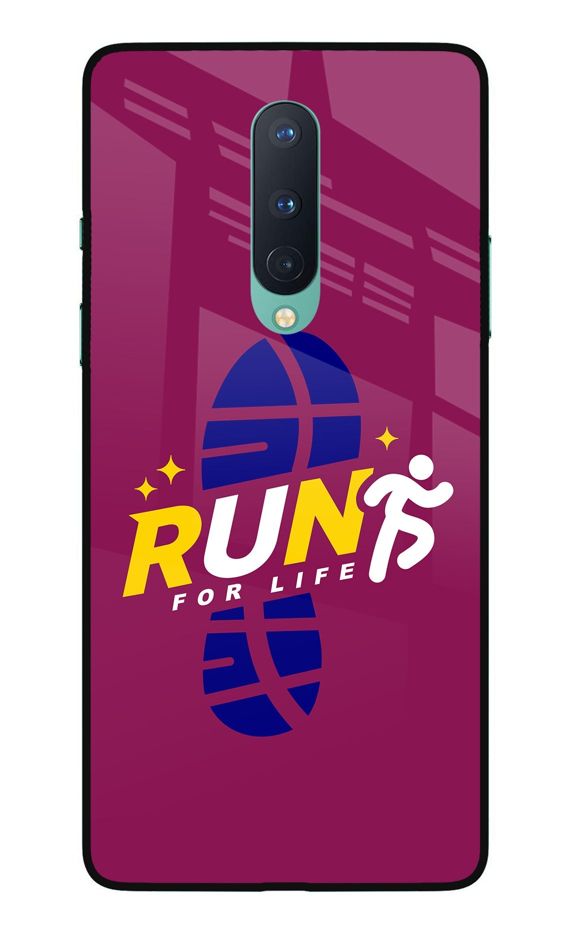 Run for Life Oneplus 8 Glass Case