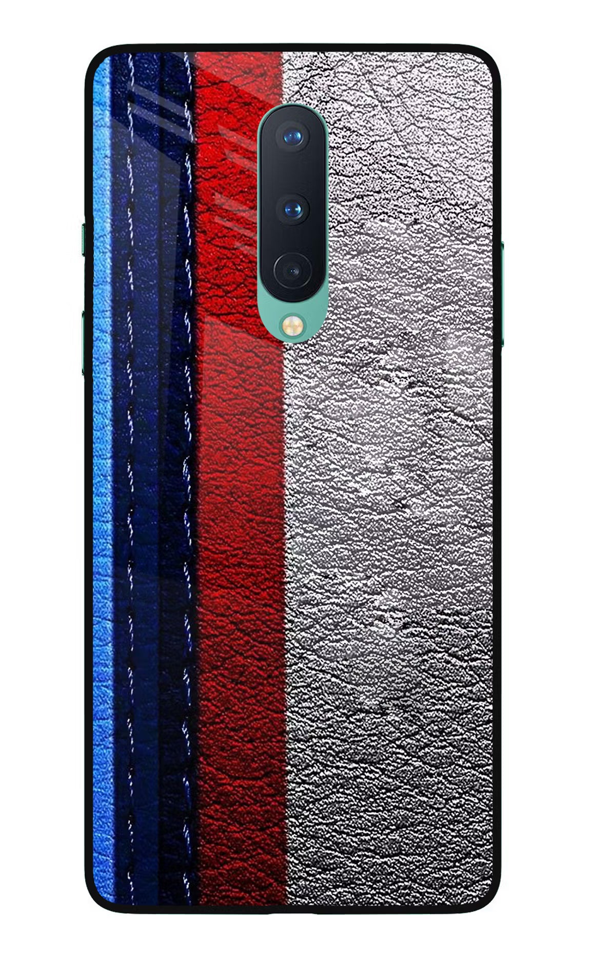 BMW Stripes Oneplus 8 Glass Case Back Cover by Casekaro