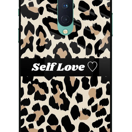Leopard Print Self Love Oneplus 8 Glass Case