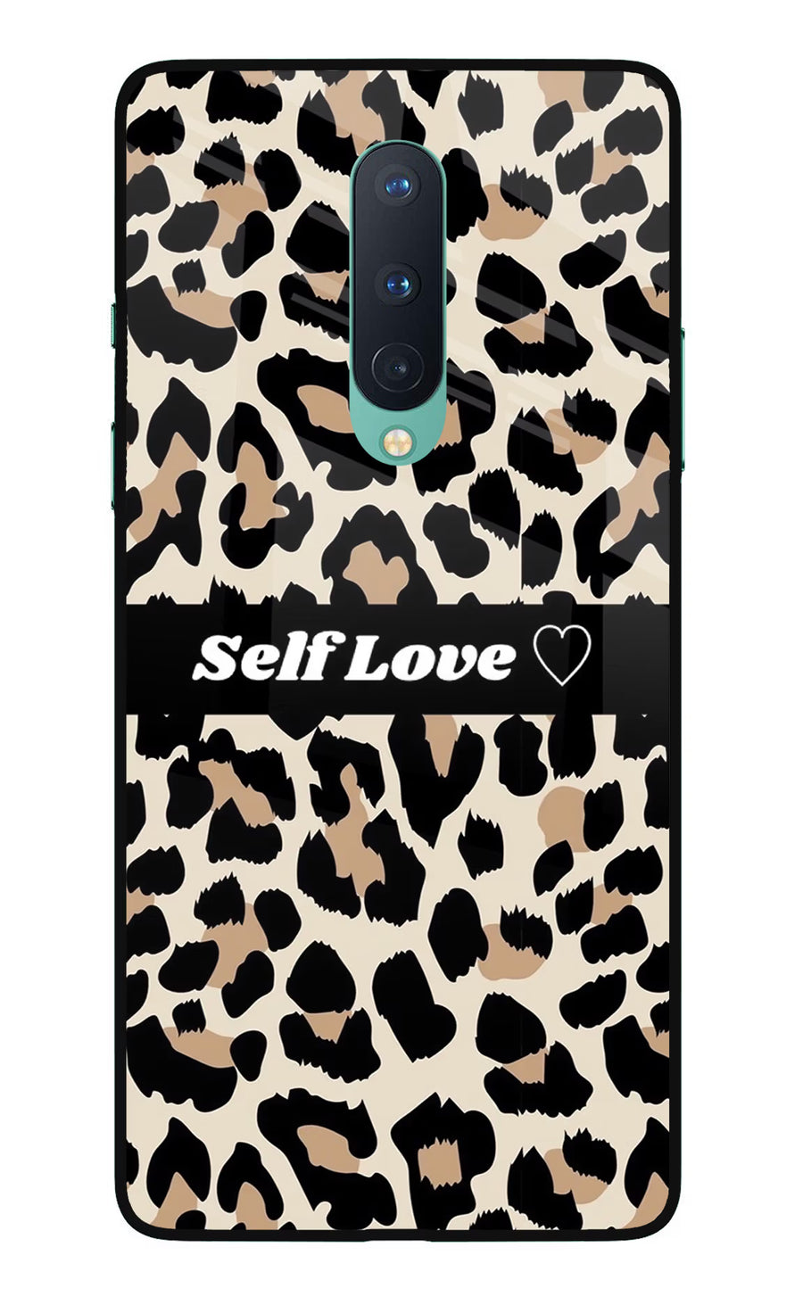 Leopard Print Self Love Oneplus 8 Back Cover, Glass case