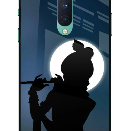 Shri Krishna Silhouette Oneplus 8 Glass Case