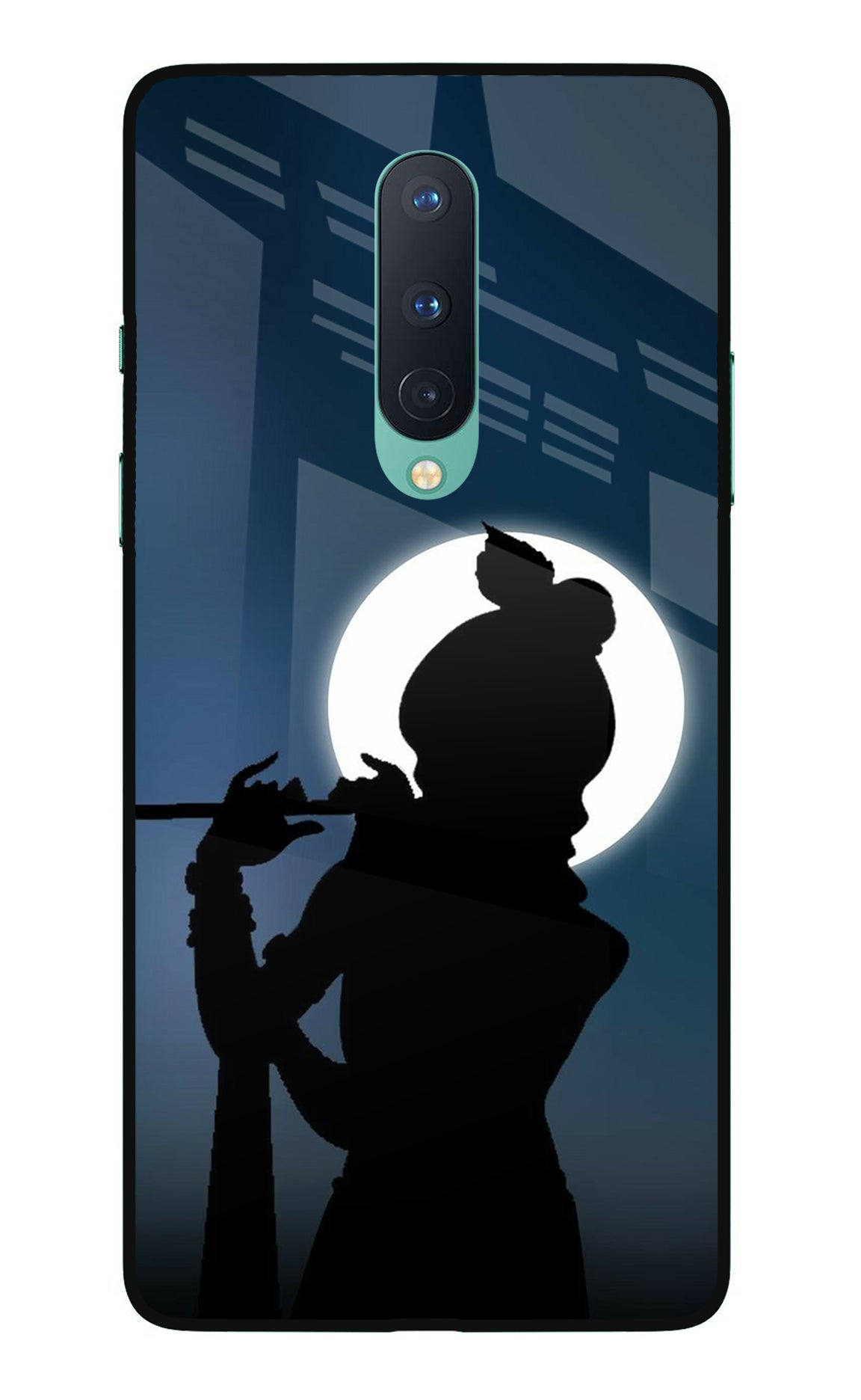 Shri Krishna Silhouette Oneplus 8 Glass Case