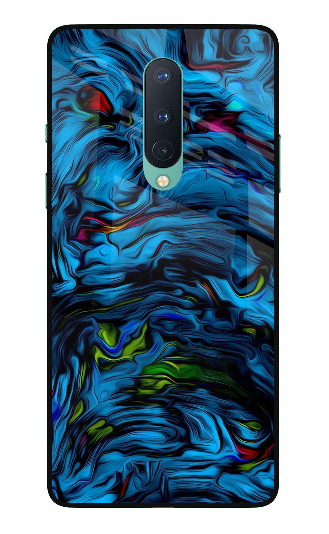 Dark Blue Abstract Oneplus 8 Glass Case