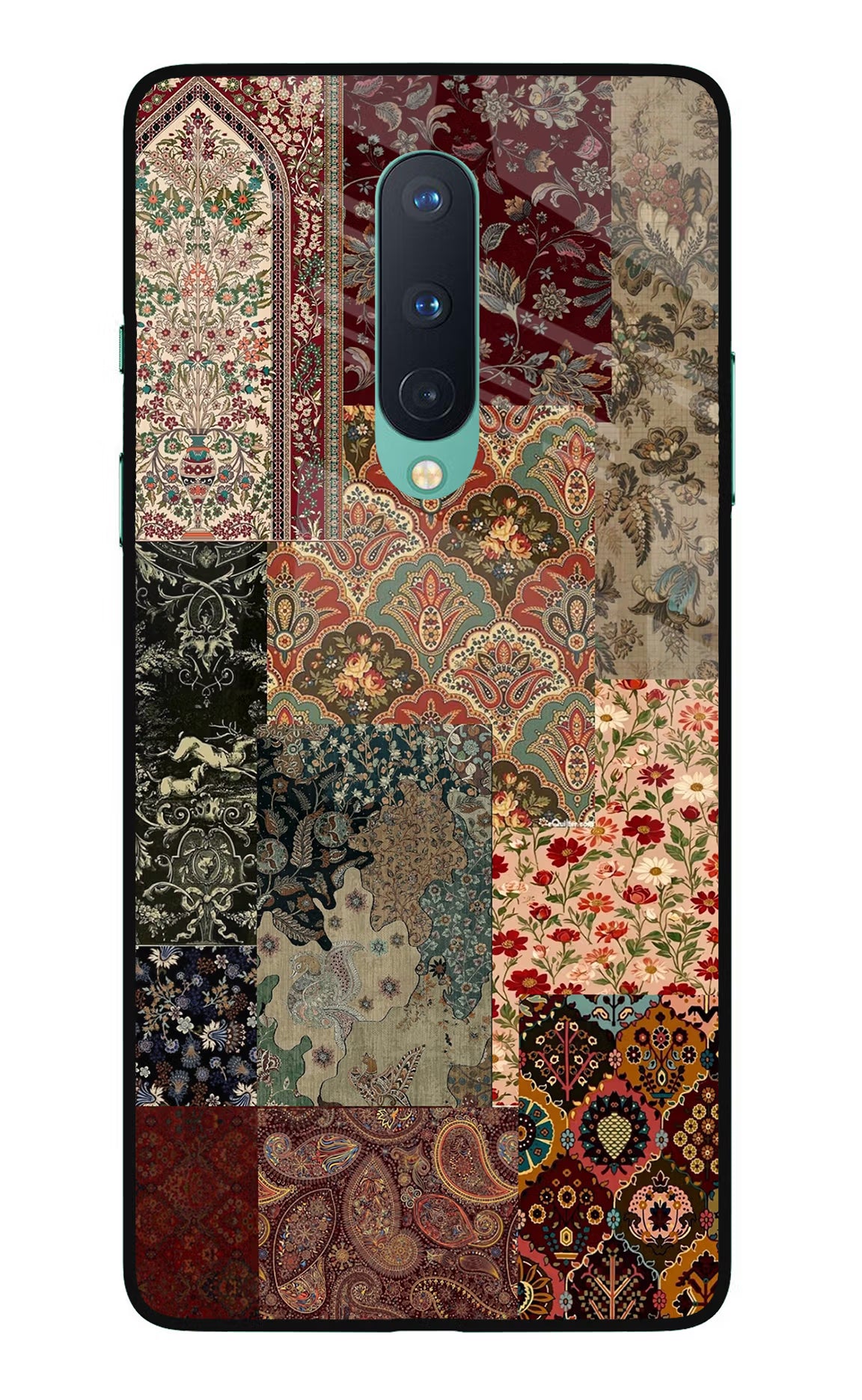 Desi Print Oneplus 8 Glass Case Back Cover by Casekaro