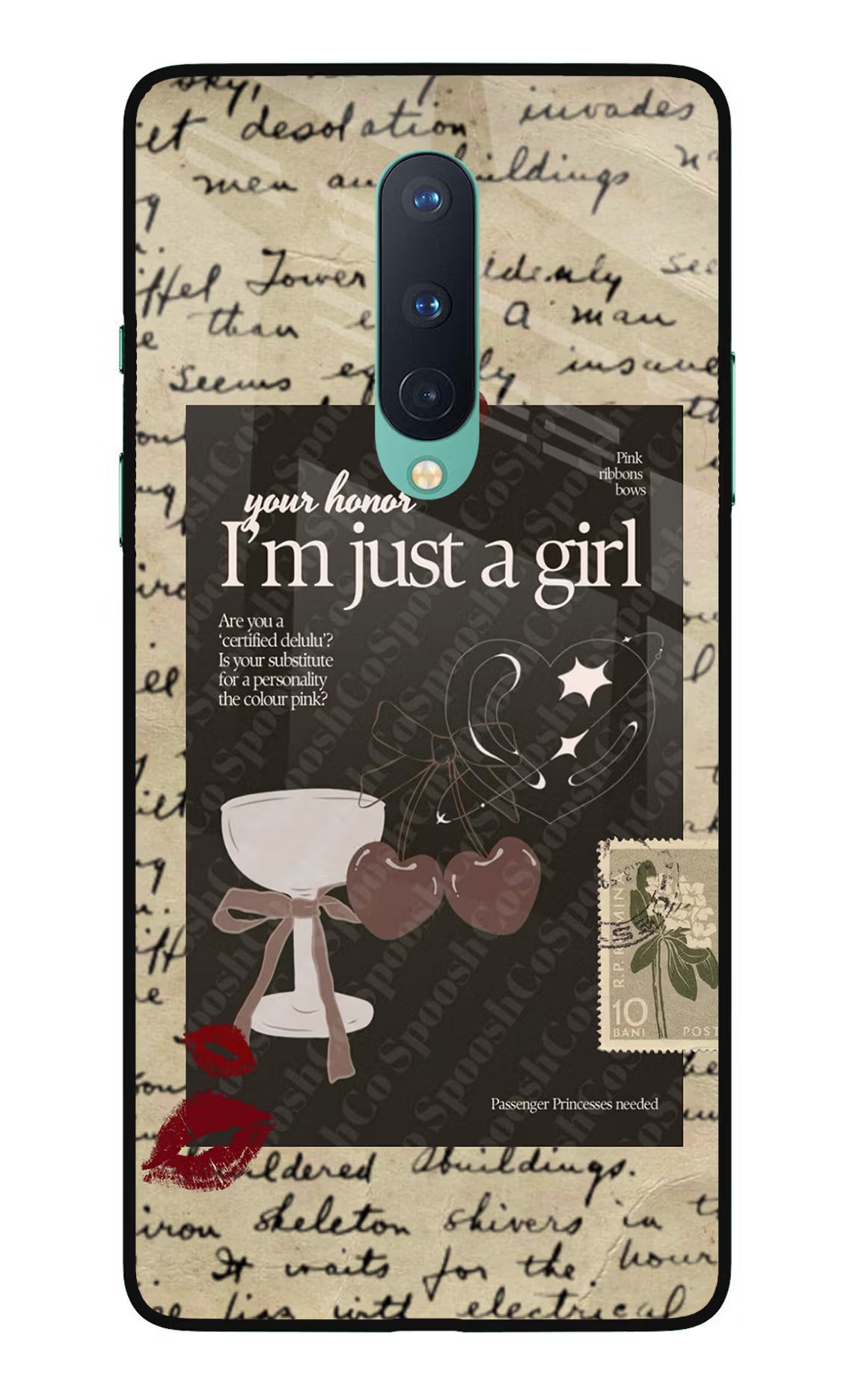 I am just a girl Oneplus 8 Glass Case Back Cover by Casekaro