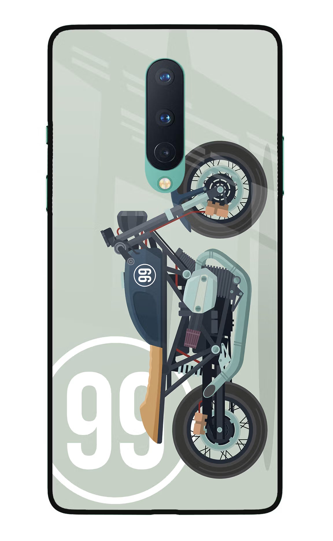 Classic Cafe Racer 99 Oneplus 8 Glass Case Back Cover by Casekaro