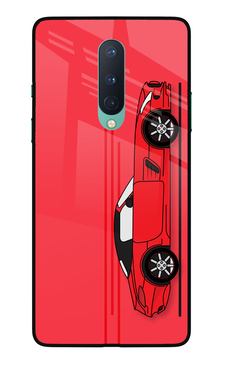 Red Velocity Oneplus 8 Back Cover, Glass case