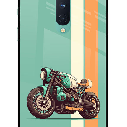 Striped Moto Drift Oneplus 8 Glass Case