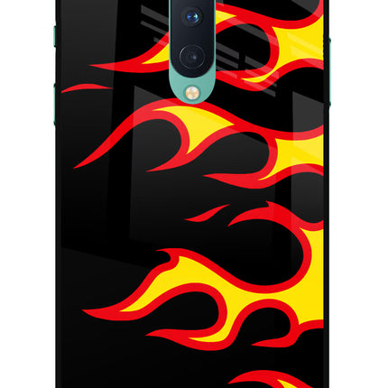 Side Sweep Flames Oneplus 8 Glass Case