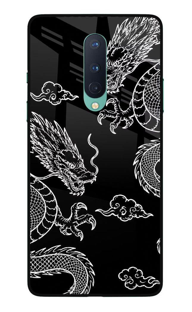 Twin Dragons Oneplus 8 Glass Case