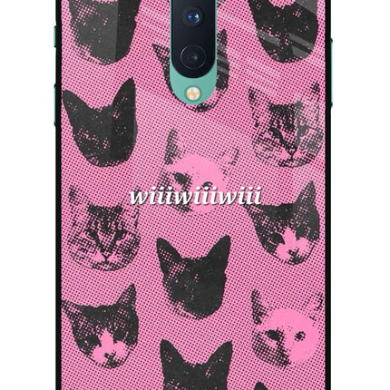 Pink Cats Oneplus 8 Glass Case