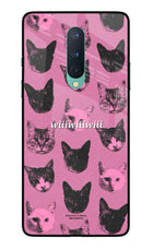 Pink Cats Oneplus 8 Glass Case