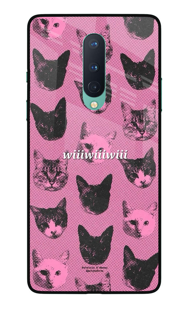 Pink Cats Oneplus 8 Glass Case