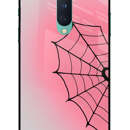 Pink Web Oneplus 8 Glass Case
