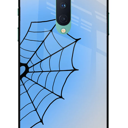 Blue Web Oneplus 8 Glass Case