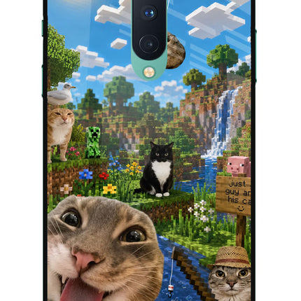 Minecraft Cat Chaos Oneplus 8 Glass Case